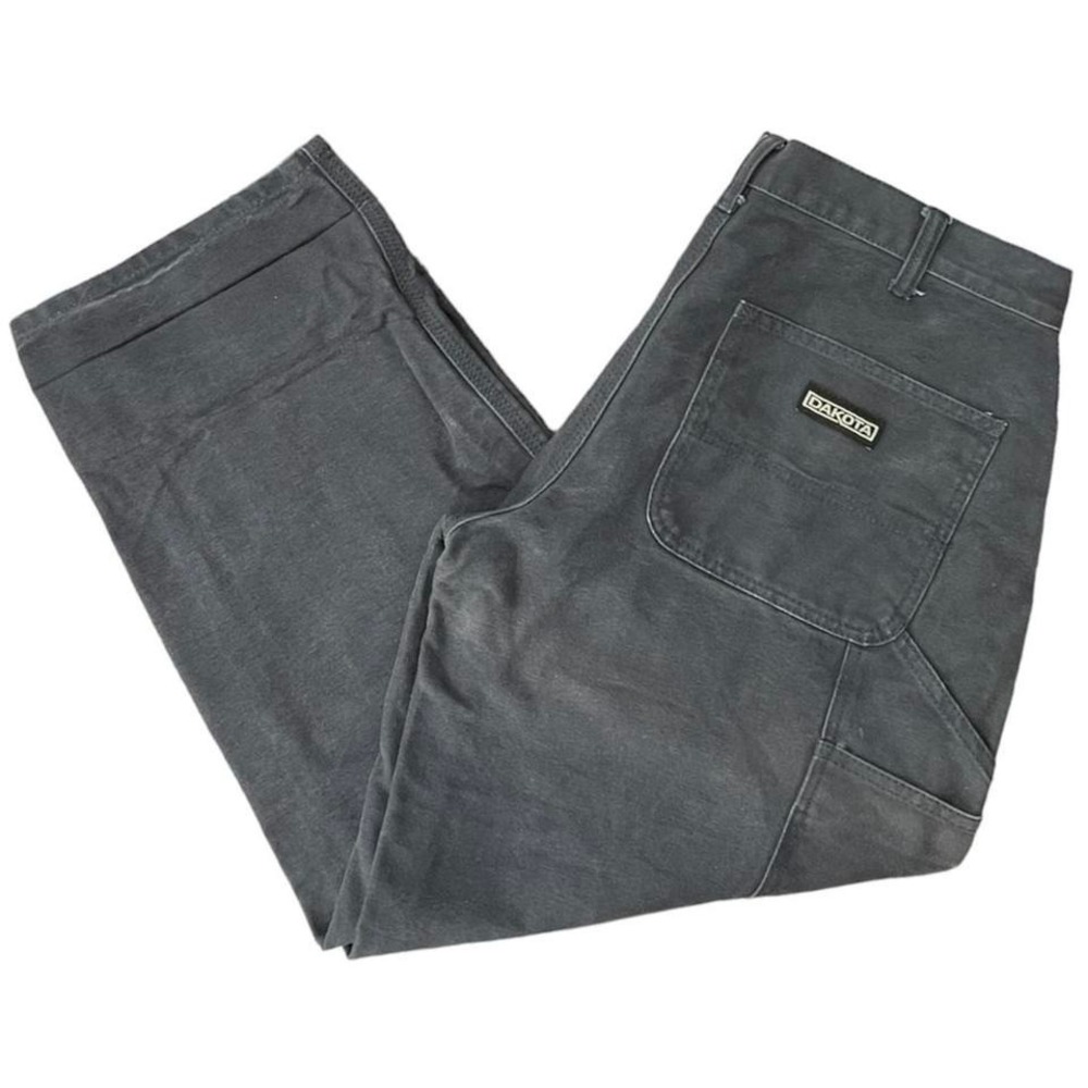 Vintage 90s Dakota Workwear Carpenter Canvas Heavyweight Faded Jeans 30x26